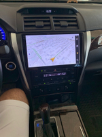 Магнитола для Toyota Camry 55 2014-2018 (рамка серебристо-черная) - FarCar XXL10-7044B монитор 10.36" 2K QLED на Android 14, TS20, 8+256Гб, CarPlay, 4G SIM-слот