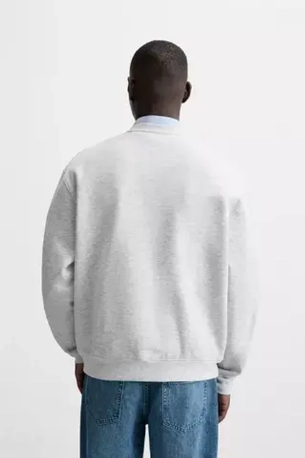 ZARA ТОЛСТОВКА С КРУГЛЫМ ВЫРЕЗОМ, СВЕТЛО-СЕРЫЙ