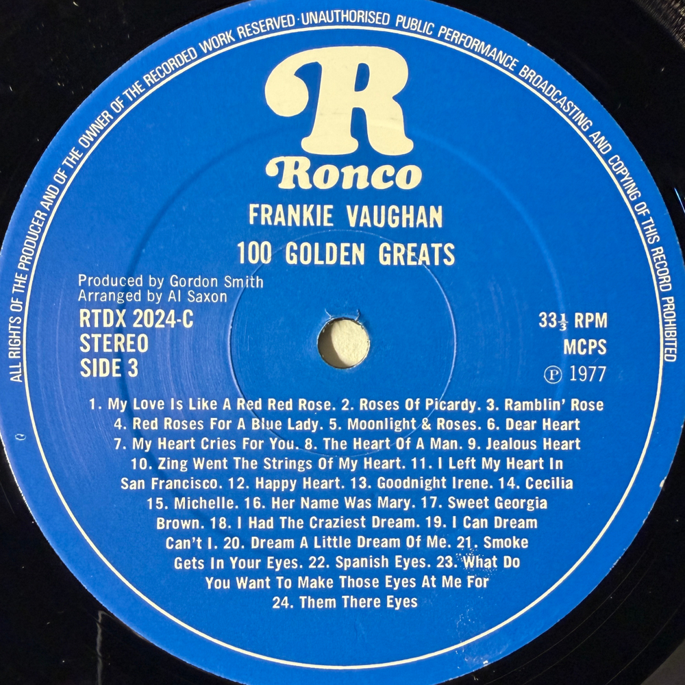 Frankie Vaughan ‎– 100 Golden Greats 2LP (Англия 1977г.) Т