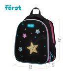 Ранец Först F-Top облегченный "Stars" 36*28*15см, 2 отделения, 2 кармана, анатомическая спинка