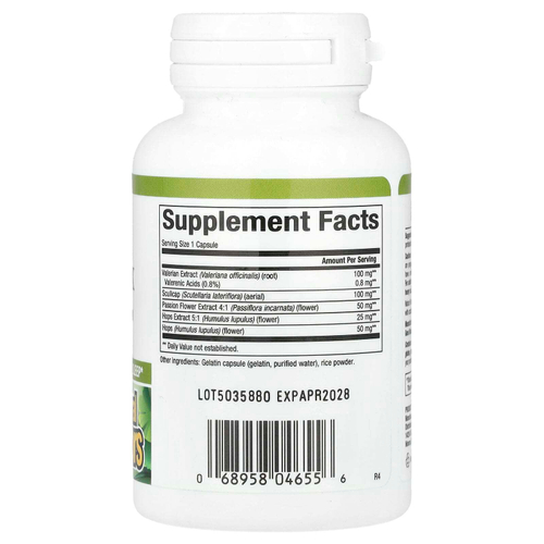 Natural Factors, Herbal Factors®, расслабляющий сон с валерианой и хмелем, 90 капсул