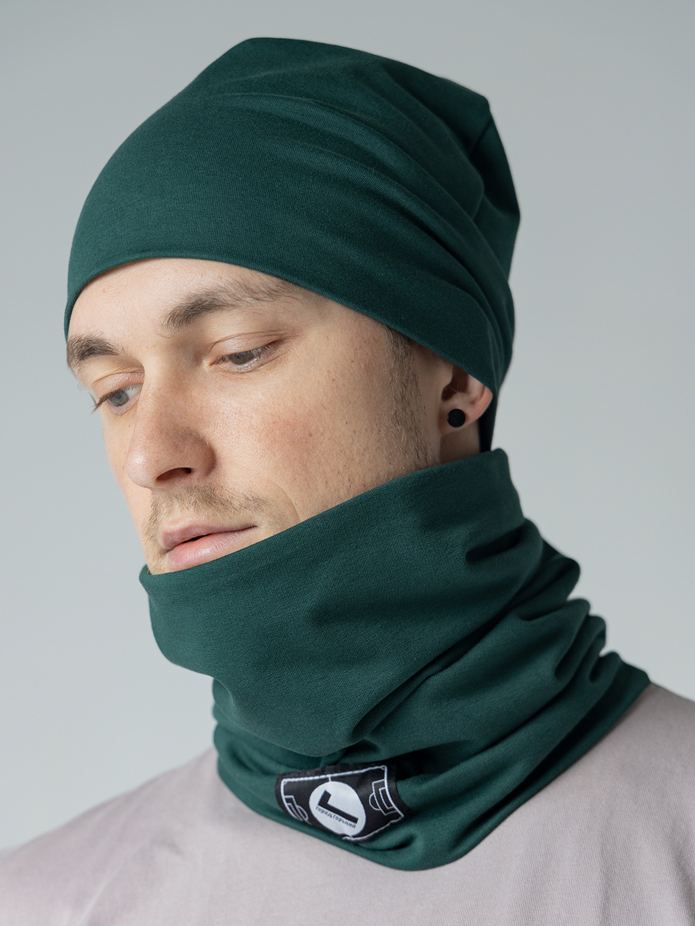 Шапка трикотажная Город Горький зеленая