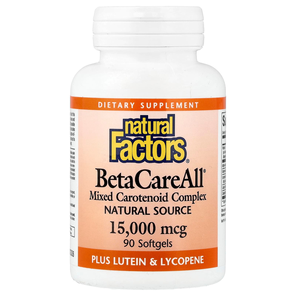 Natural Factors, BetaCareAll®, 15 000 мкг, 90 капсул