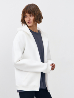 Худи зип с начесом (молочный)