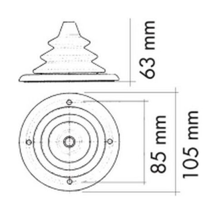 Уплотнитель для тросов управления черный, д. 105 мм