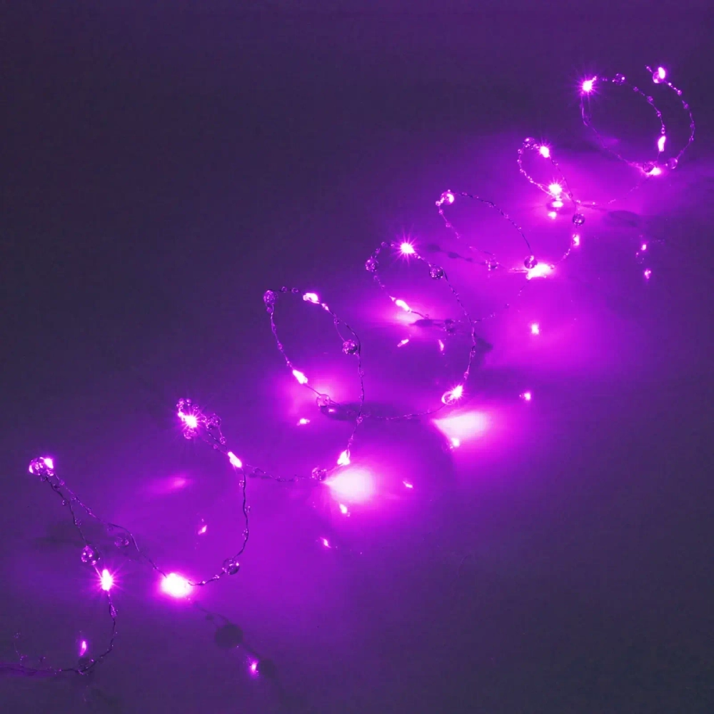 Гирлянда для дома НИТЬ «Льдинка» 5 м 50 ламп LED, 8 реж,IP-20, Фиолетовый