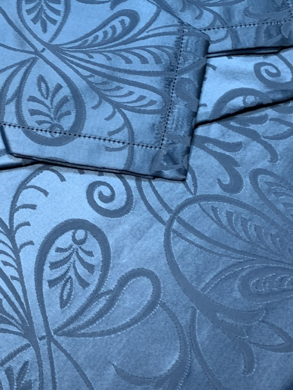 Скатерть круглая 270 и 8 салфеток Gamba 9214 Avio голубая