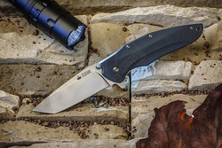 Нож складной Kizlyar Supreme Zorg AUS-8 G10, Black/Stonewash