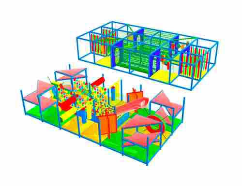 Детский игровой лабиринт с крышей «Страна чудес» 7,38×3,69×3,3 м