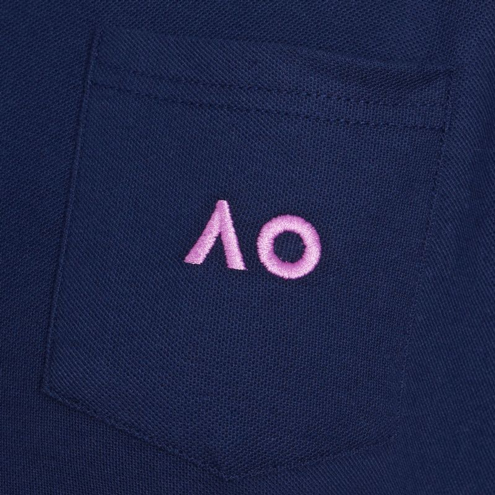 Женское поло Australian Open Polo Pocket AO Logo - небесный