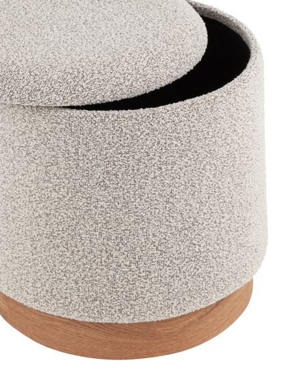 Пуф с ящиком Холли S букле серый