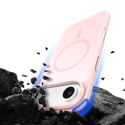 Матовый противоударный чехол светло-розового цвета с MagSafe для iPhone Air, серия Yind Series от Dux Ducis