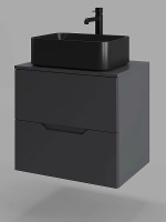 Тумба с раковиной Orange Line 60 Li-60TugMDF+B02-460MB графит матовый