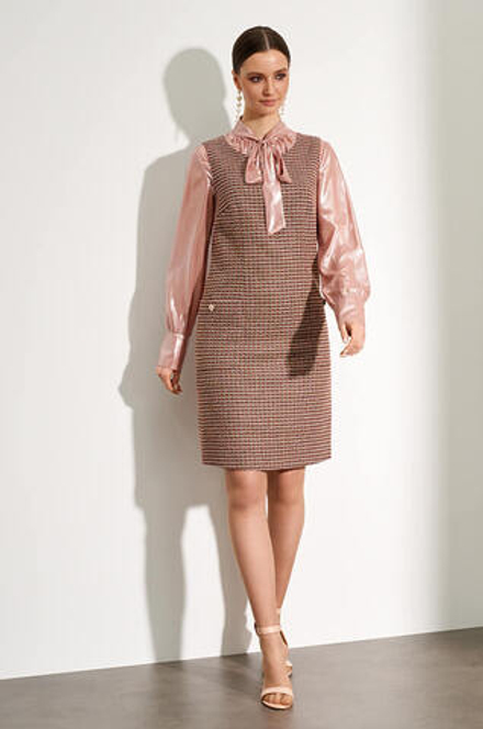 51439 Платье женское (бежево-коричневый)