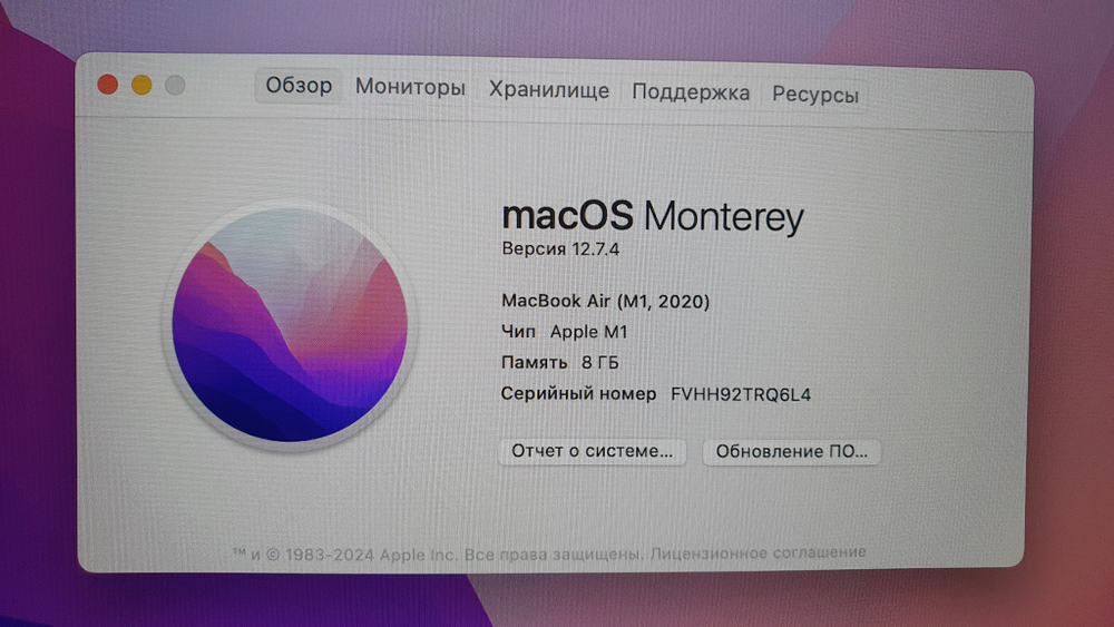 MacBook Air M1 2020 Retina A2337 2560х1600, Apple M1