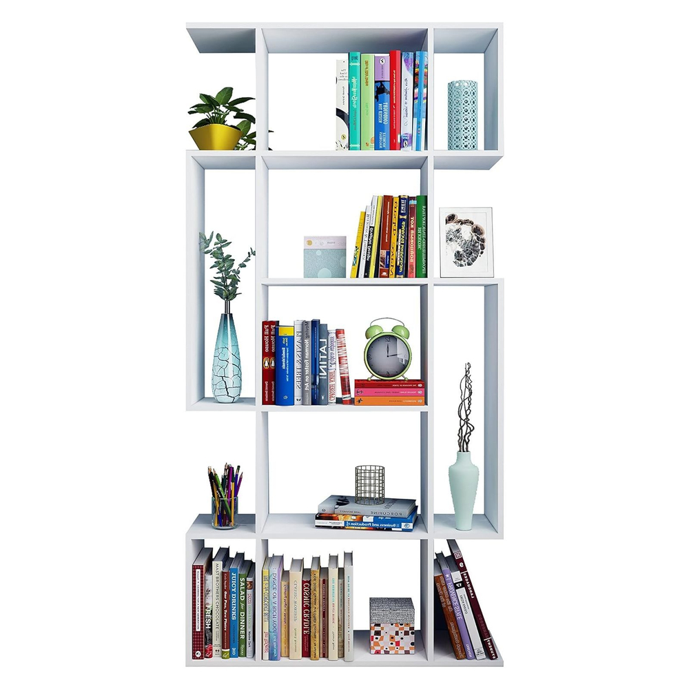 Стеллаж, 90х24х171, напольный, для игрушек и книг, белый, Dipriz