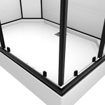 Душевая кабина Loranto NEO 120x80x(190+15) с низким поддоном 15см, прозрачное закаленное стекло 5 мм, задние стеклянные стенки белые, профиль черный-матовый (CS-21813)
