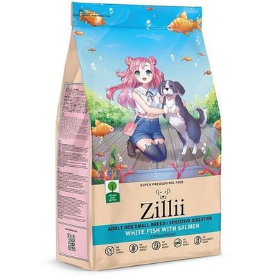 Сухой корм ZILLII Adult Dog Small Breed Sensitive Digestion для собак мелких пород с белой рыбой и лососем, Пакет 800г