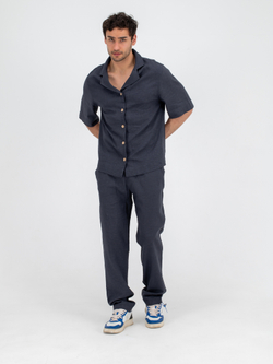 Костюм льняной с брюками. Графит