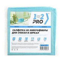 Салфетка д/стекол 1-2-PRO микрофибра 30х30 см 1 шт