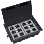 Лючок в пол 24 мод. (12 мод. 45х45 мм.),  крышка ABS+гальванизированная стальная вставка