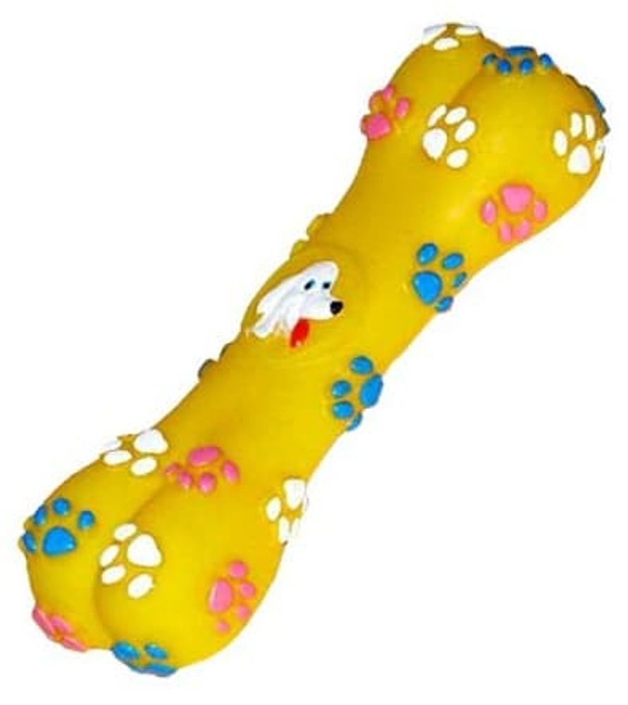 ИГРУШКА ВИНИЛОВАЯ "КОСТЬ С ОТПЕЧАТКАМИ" 14см 2035 (К-Й)