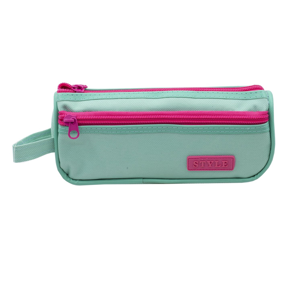 Пенал - косметичка Alingar, ткань, молния, боковой карман, петля, 90 х 200 мм, "Style", микс (бирюзовый, красный, розовый)