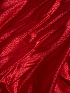 Ткань шелк Армани Жаккард, арт.1885, дизайн "лео", красный алый