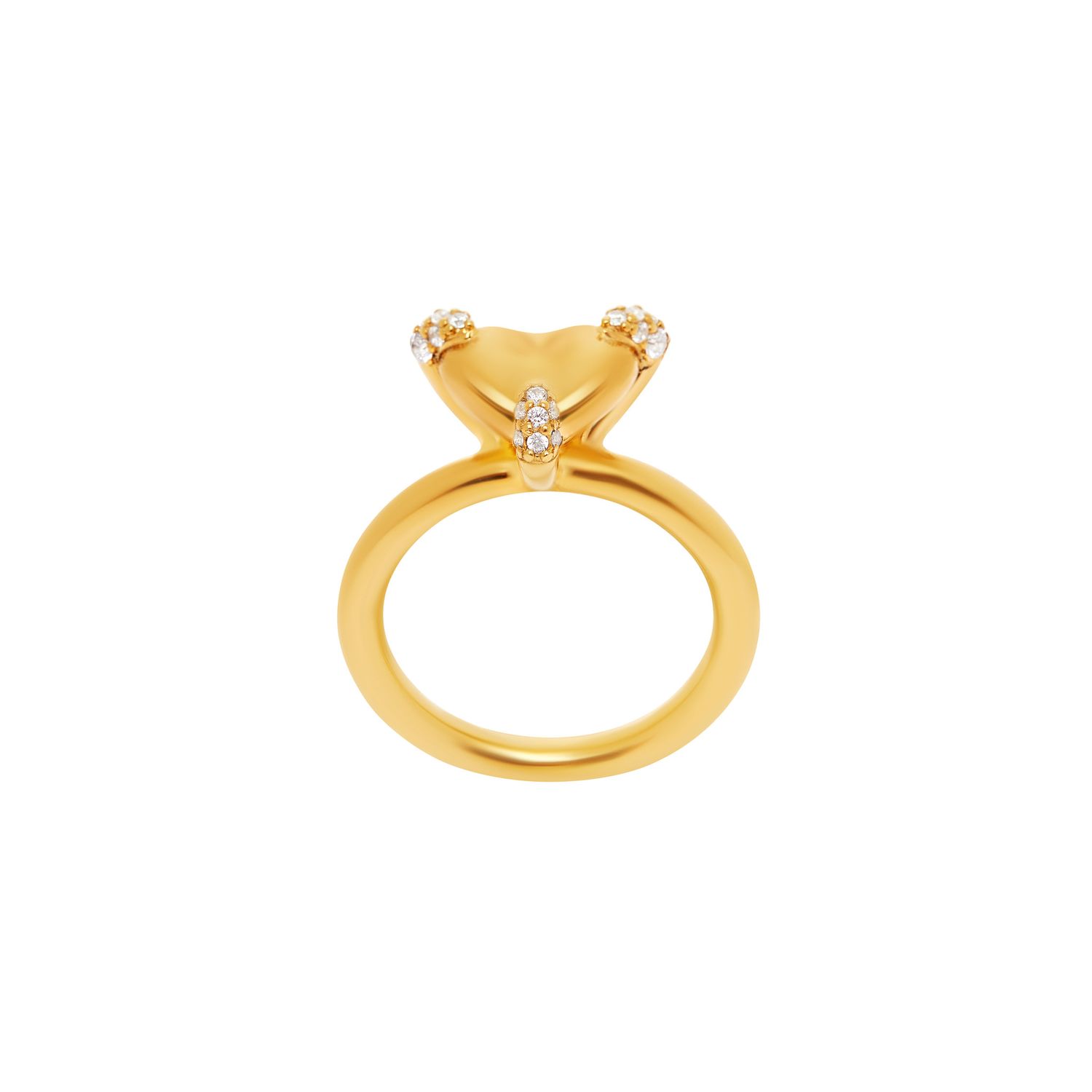 Кольцо Clenched Gold Heart Ring