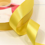 Лента Атласная 2,5см х 110м Полиэстер класс А (Желтый)
