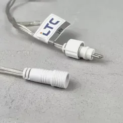 Светодиодная нить 100 белых LED ламп с мерцанием, 10 м., 24В., прозрачный провод ПВХ, LTC (PST100BLW-10-1W)