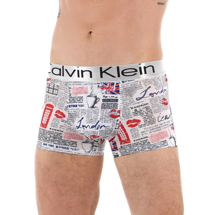 Мужские трусы боксеры белые с принтом "Англия" Calvin Klein