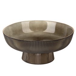 Блюдо на ножке "Frost stripe" (серое) d=25,7 см h=11,5см (стекло) (транспортная упаковка)