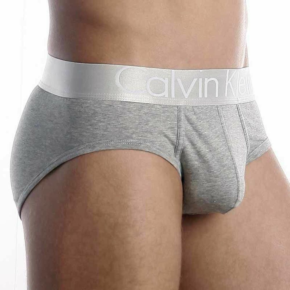 Мужские трусы брифы серые Calvin Klein Brief Steel Grey