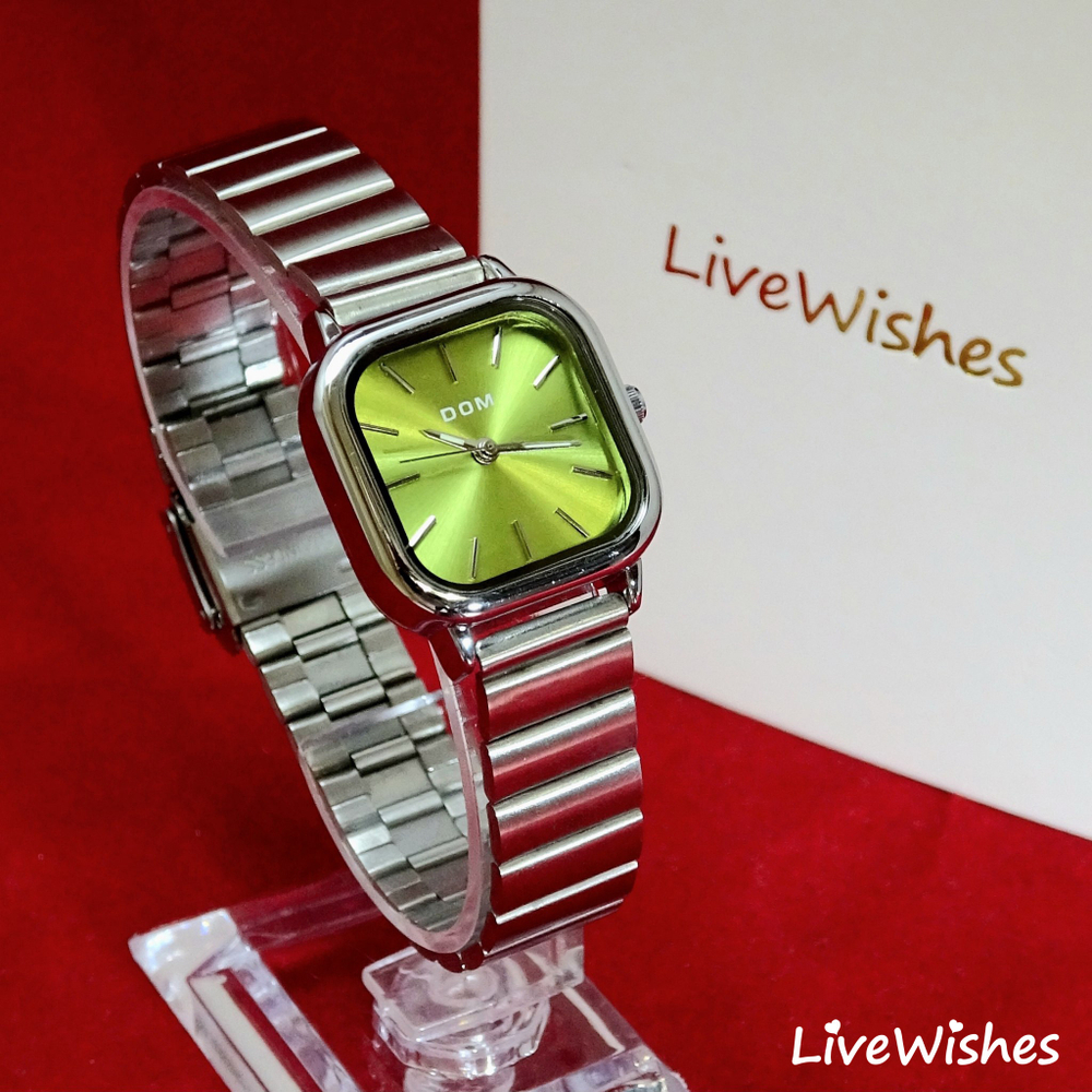 Часы наручные кварцевые DOM на металлическом браслете, белый/серебристый W10140-01