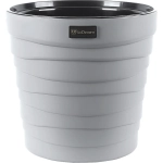 Кашпо для цветов пластиковое 7,5л d-27,1см «Бархан» Серый жемчуг