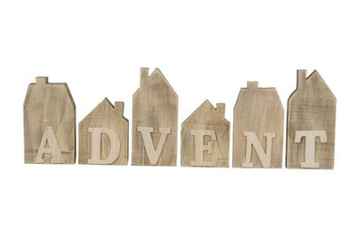 Набор из 6 шт Декор "Домики-адвент" 47,5х2,5х15,5см Дерево