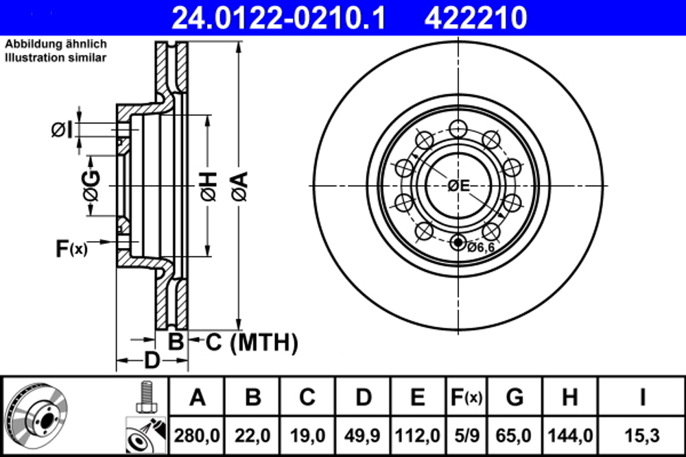 ATE - 24012202101-ATE - Brake Disc