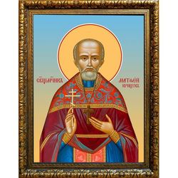 Матфей Крицук, священномученик, пресвитер. Икона на холсте.