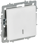 BRITE Выключатель 1-клавишный проходной с индикацией 10А ВС10-1-7-БрАБ арктический белый IEK