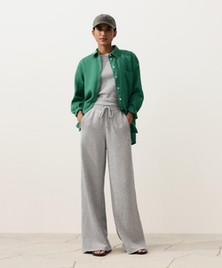 Oysho Рубашка свободного кроя из 100%-го льна, изумрудный