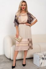 Платье из шелка Амалия (бежевый) Р11-1242/2 Nikol