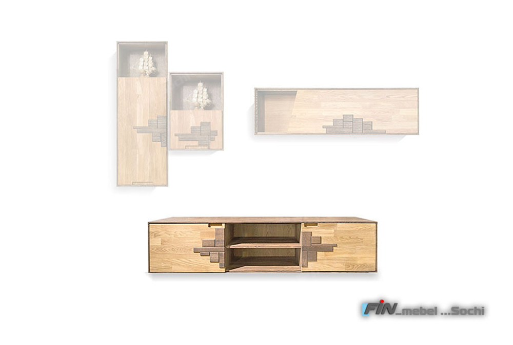 арт. 5050 ДУБ Тумба под ТВ навесная "Irving Design" ШхВхГ: 1840х400х440