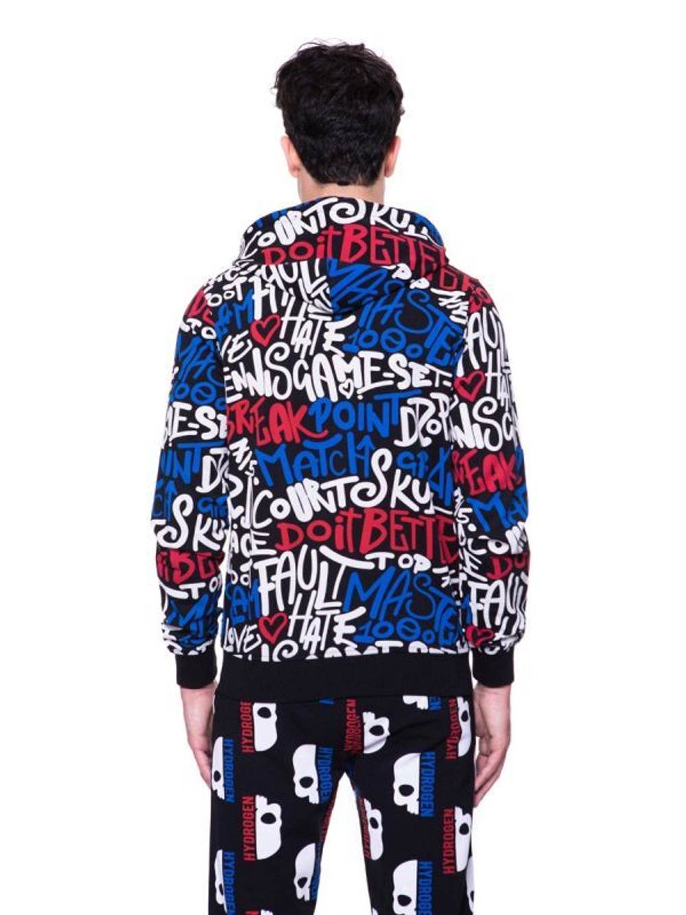 Мужская теннисная кофта Hydrogen Graffiti FZ Hoodie Man - черный