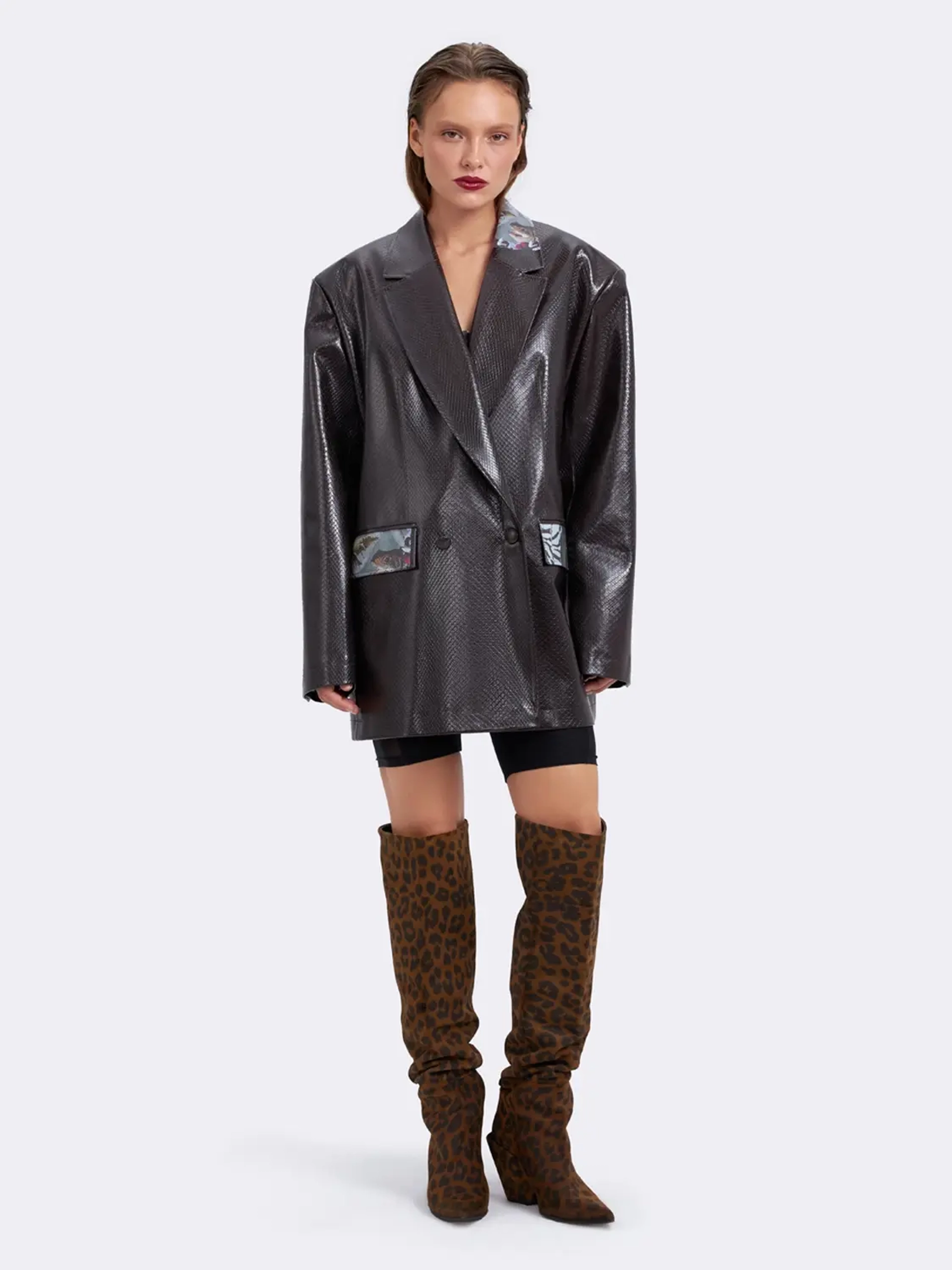 Жакет оверсайз из экокожи OLA OLA