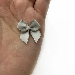 Бантик светло-серый с бусинкой, Arta-F