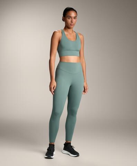 Oysho Спортивный бюстгальтер с бретелями на спине, темно-бирюзовый