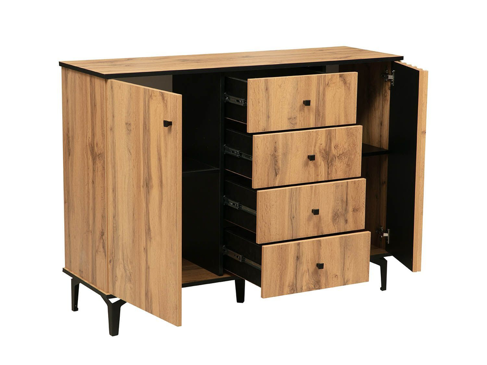 Модульная гостиная Либерти 1 (опора h150) Дуб вотан/Черный