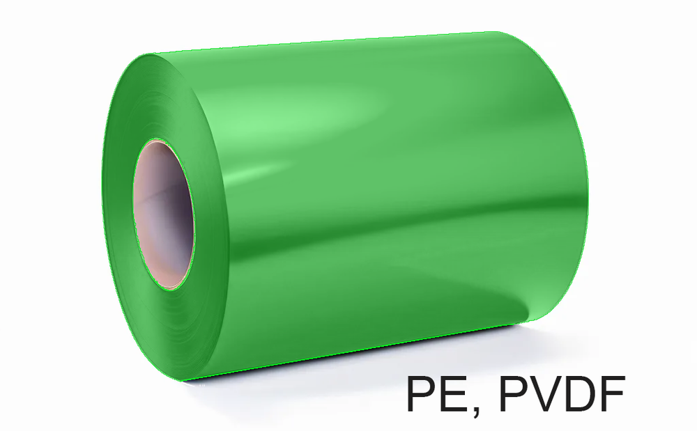 Штрипс 0,8 мм RAL6002 Зеленый PVDF гарантия 20 лет алюминиевый для кровли