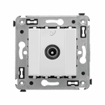 Розетка TV проходная в стену, "Avanti", "Белое облако"